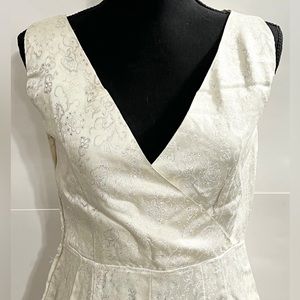 Vintage 1950s Hand Made Women’s June Fox Ivory Sequin Pattern Formal Dress